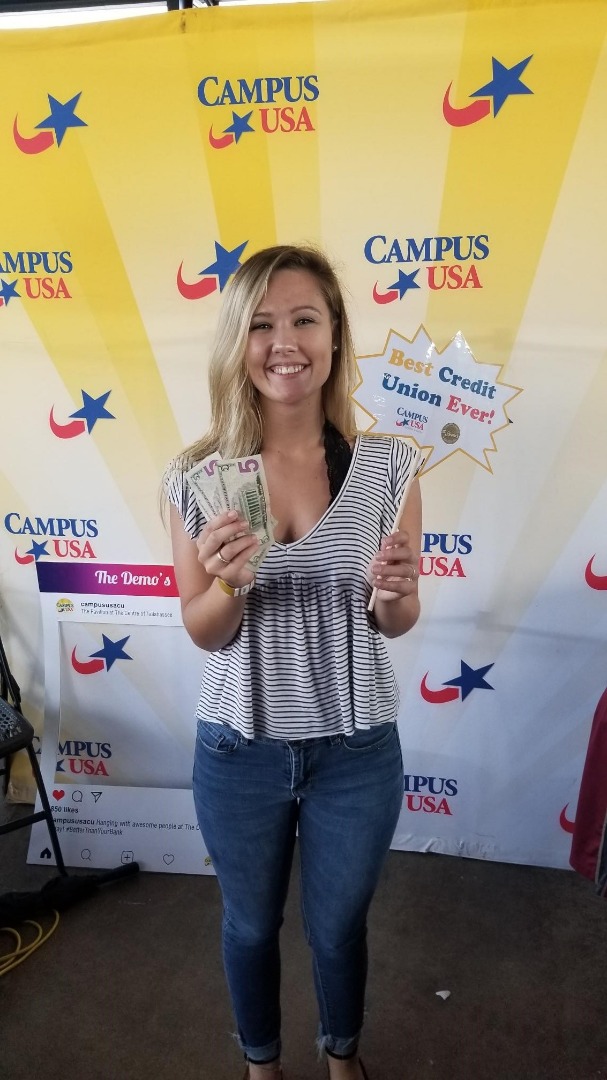 CAMPUS USA Credit Union Cash Cube Winner at Tallahassee Demo Awards