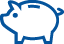 Icon of a blue piggy bank