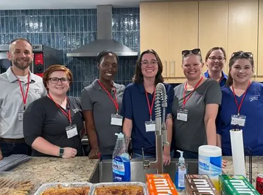 CAMPUS Employees volunteering at a retirement center