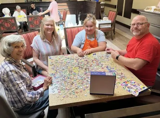 CAMPUS Employees volunteering at a retirement center